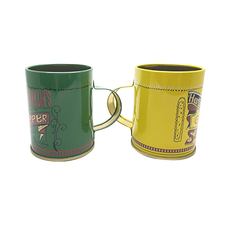 Decorative water cup tin box with wrist