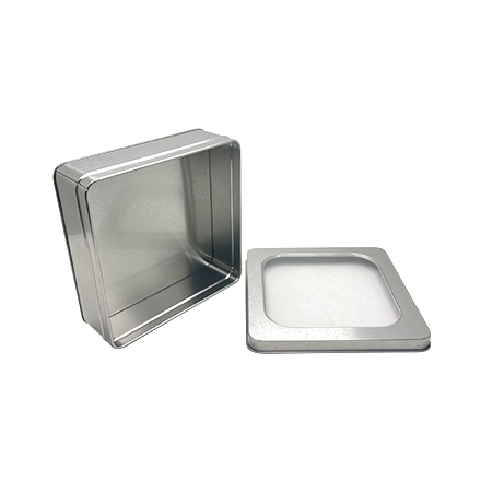 Squre tin box with window lid